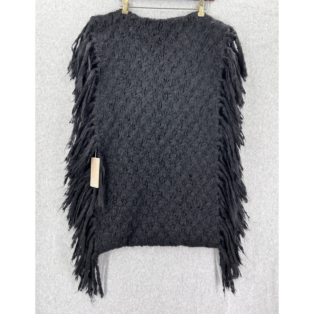 NWT Eileen Fisher Black Washed Dream MOHAIR Infinity Scarf OS NEW Fringe $278